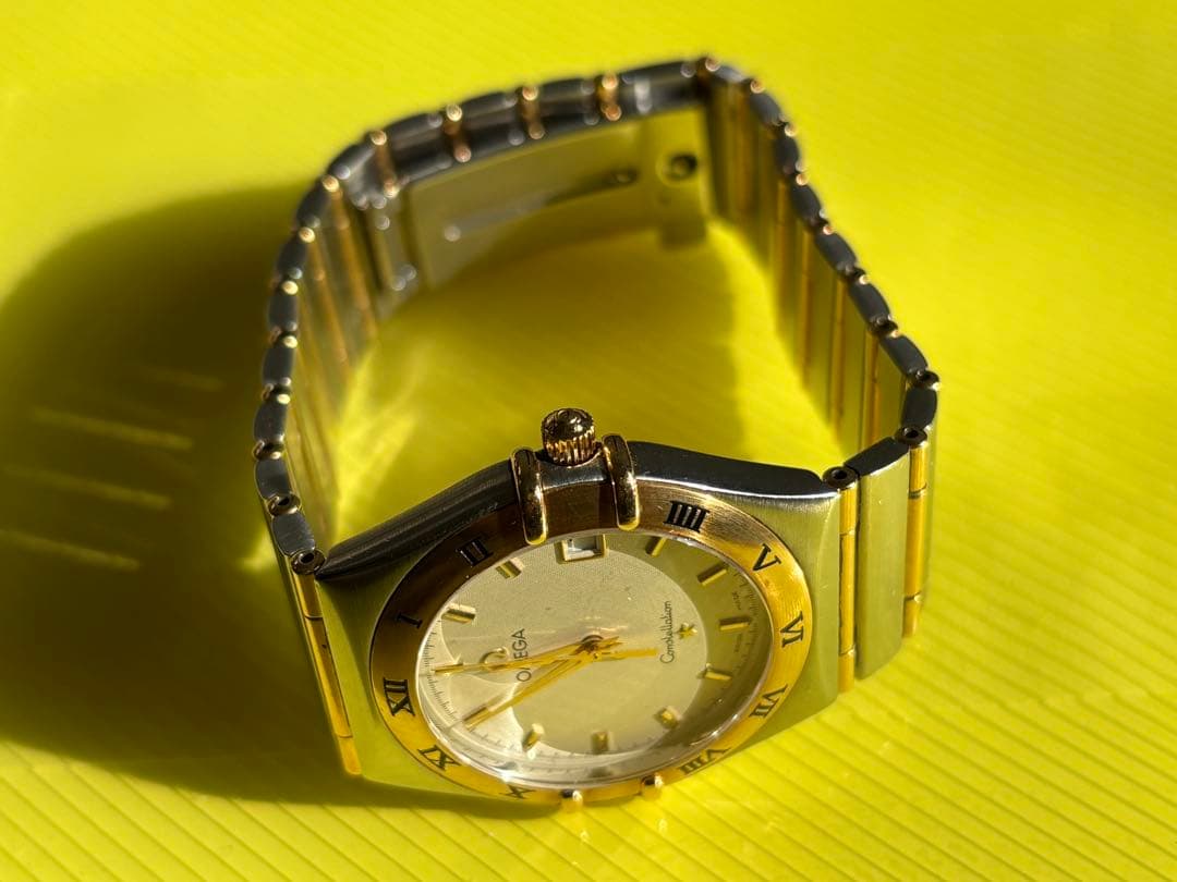 OMEGA クォーツ腕時計 ゴールド/シルバー18K