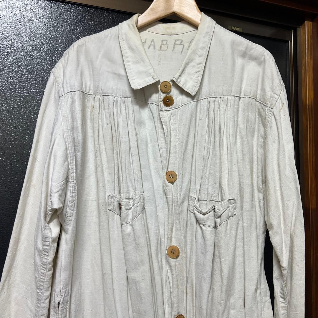 30s 40s フレンチヴィンテージ リネンコート アンティーク フランス