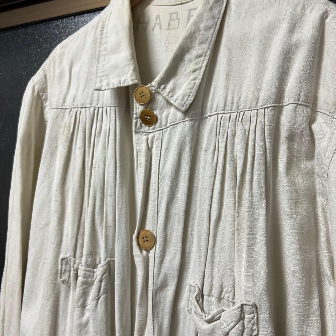 30s 40s フレンチヴィンテージ リネンコート アンティーク フランス