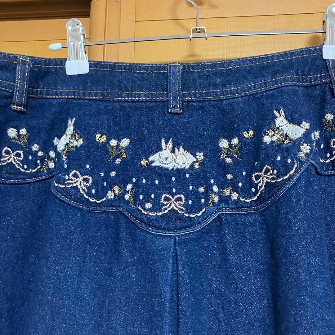フランシュリッペ（大きいサイズ） ペッタリうさぎデニムスカート