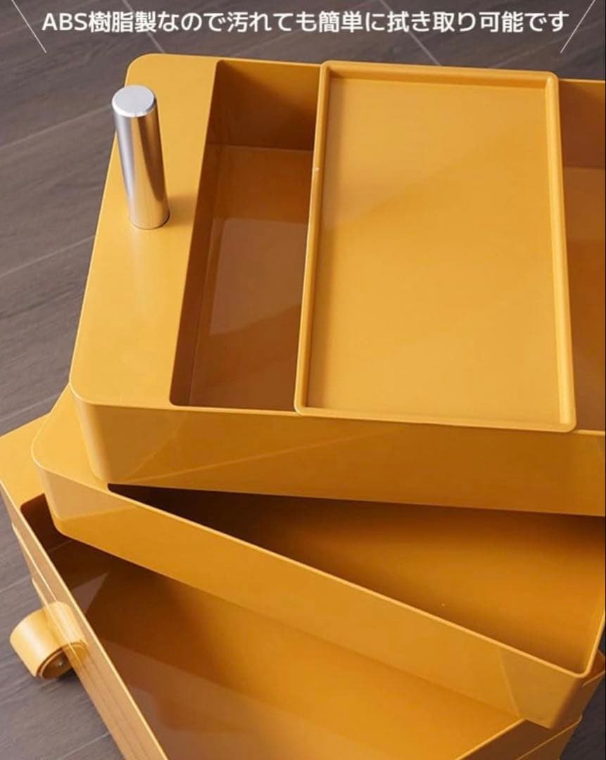 新品 5段 タワーチェスト 360度引き出し ワゴン 韓国 ピンク [その1]