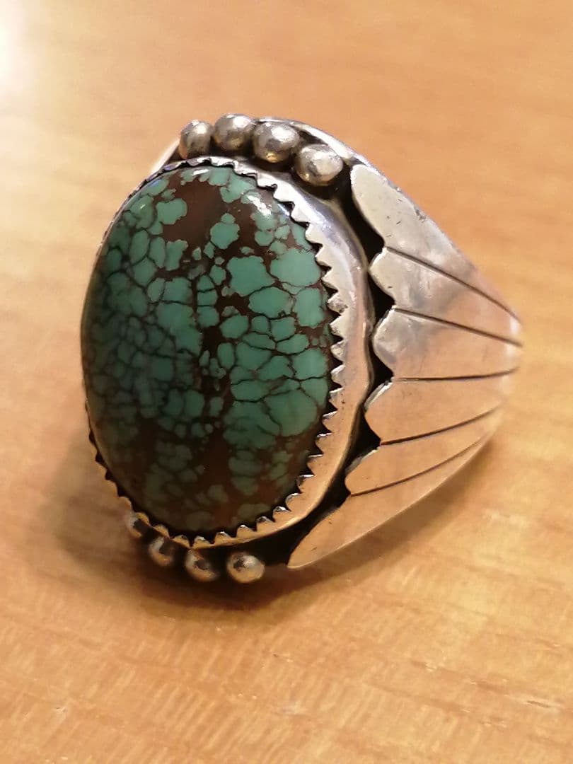 ナバホ　超絶スパイダーウェブターコイズリング！！