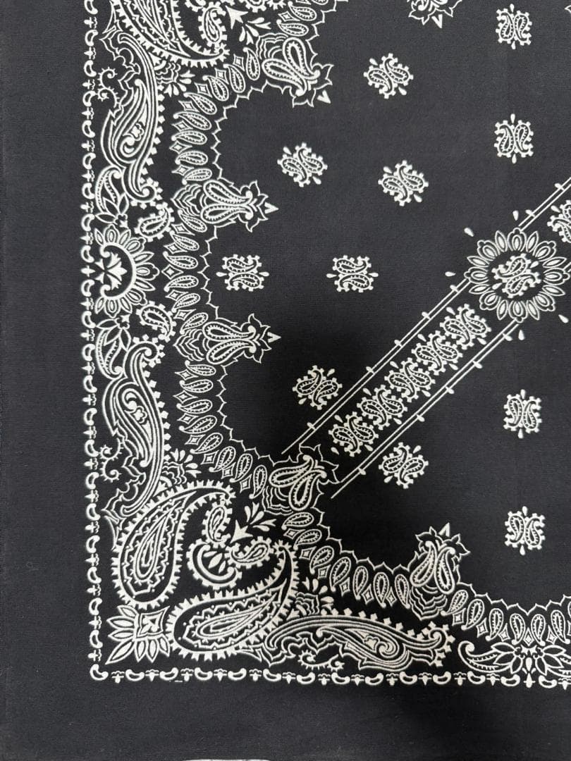 【希少カラー】80s/USA製/ヴィンテージ/バンダナ/黒/ドックタウン/FJ