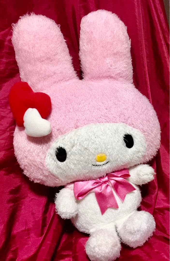希少2009年製品もこもこくったり眠たそうなマイメロディー大きめぬいぐるみレア