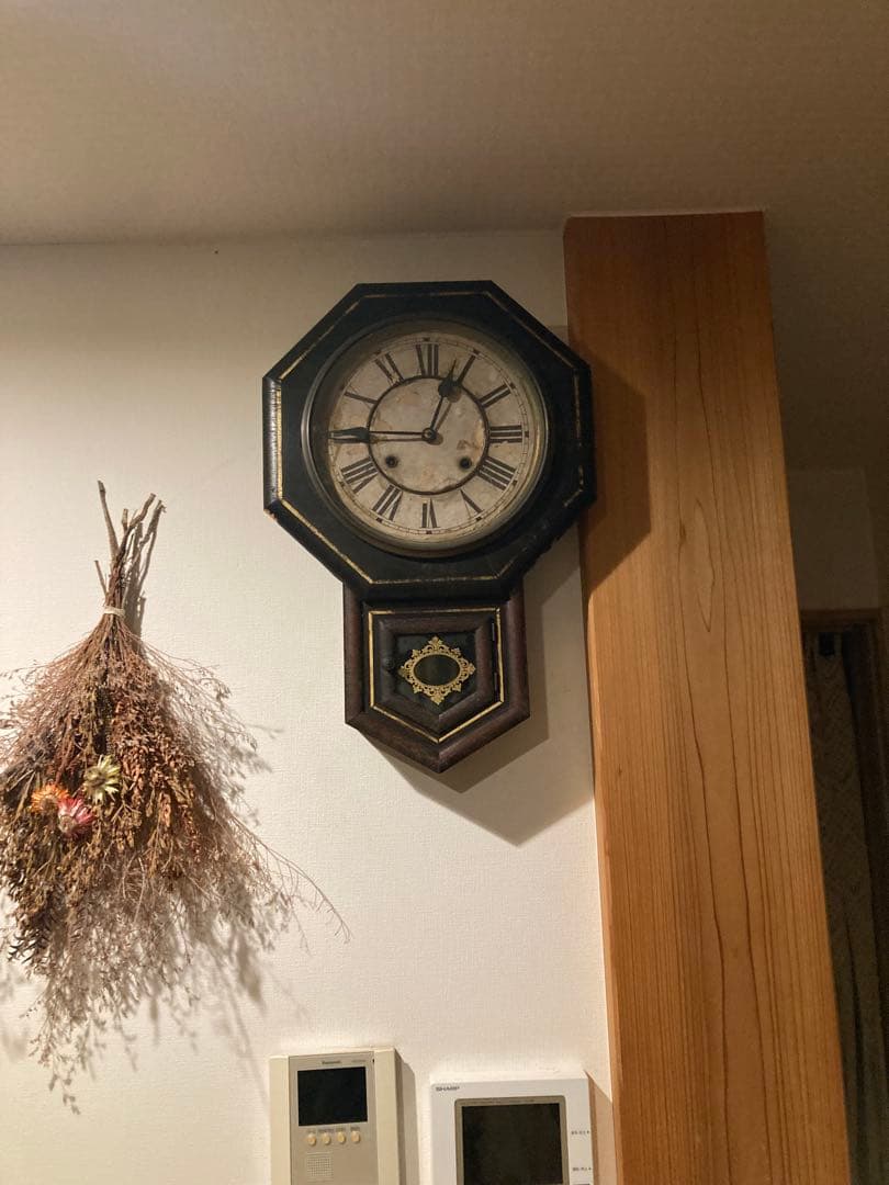 昭和レトロ　八角ゼンマイ式振り子時計 ボンボン時計　稼働品