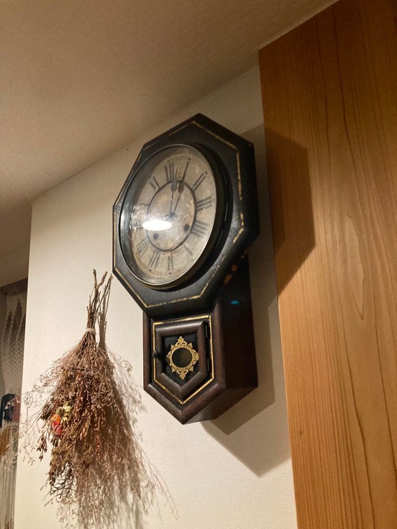 昭和レトロ　八角ゼンマイ式振り子時計 ボンボン時計　稼働品
