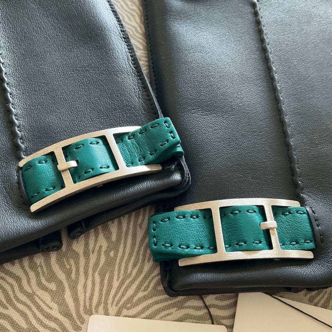 HERMES エルメス レザーグローブ グレー サイズ8.5