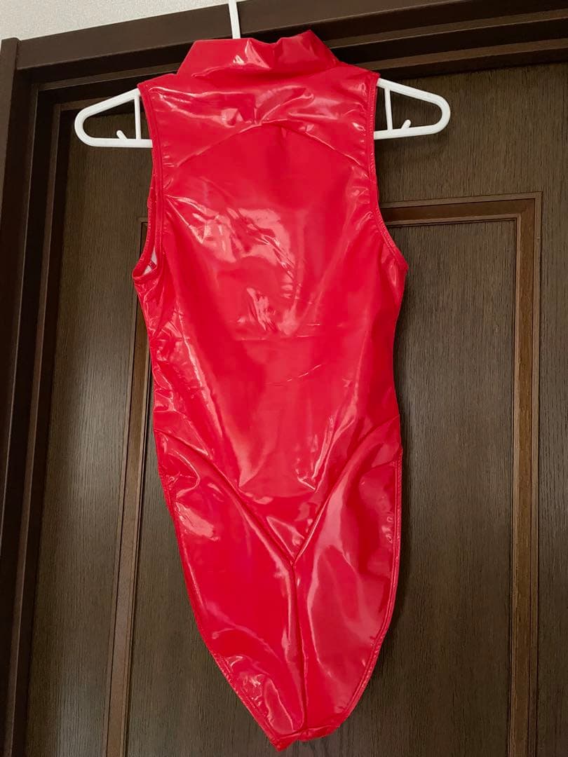 【PHARFAITE】オーロラエナメルオープンバストスイムウェア　レッド　L
