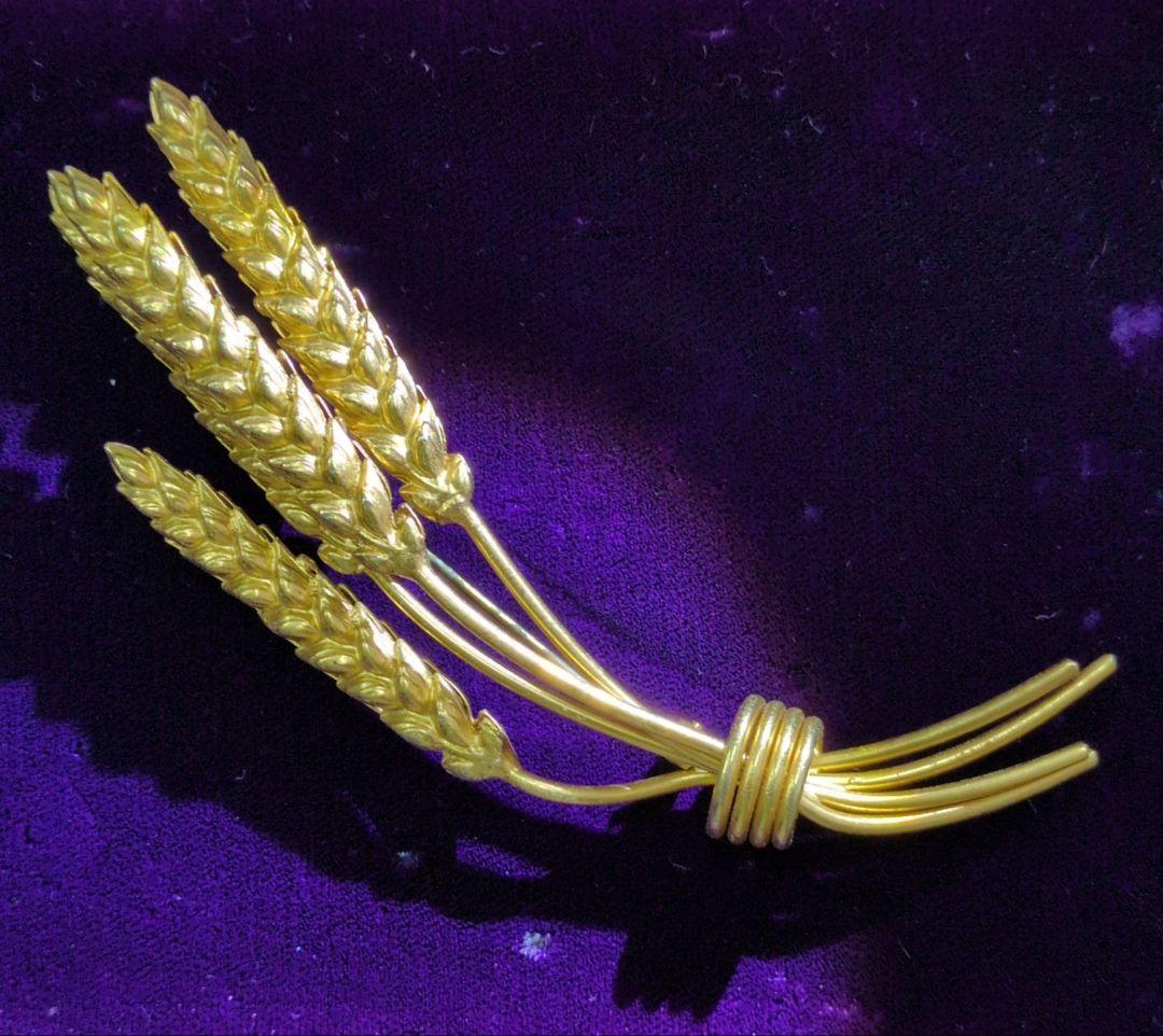 小麦の穂 4本のゴールドの、ブローチ 約14センチKENZO画像4枚