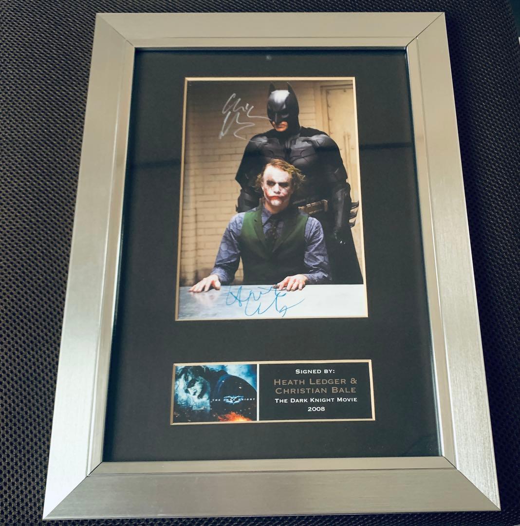 激レア‼️バットマン　ダークナイト 額入りサイン入りフォト クリスチャン・ベール直筆サイン入り写真□ダークナイト○UACCRD永久保証