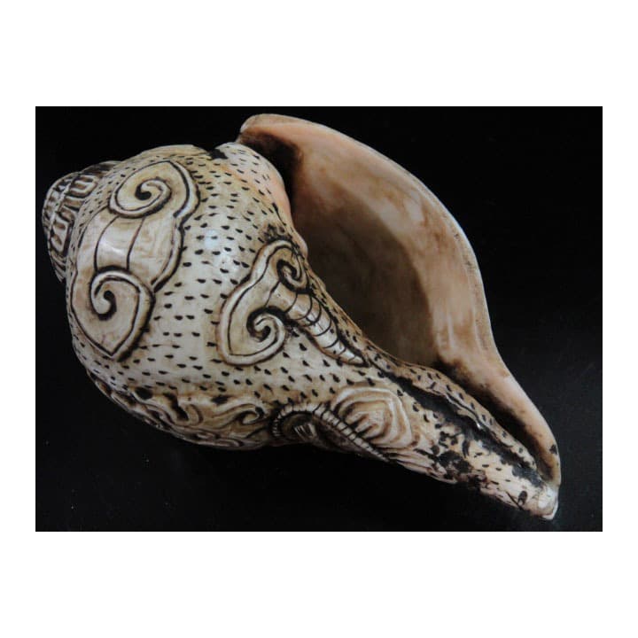 ◇チベット密教法具 法螺貝（シャンカ）ーマハーカーラ（大黒天）