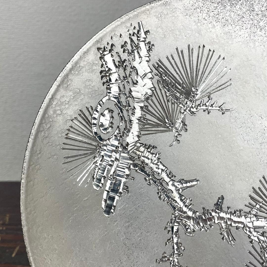 純銀製 銀皿 約240g 純銀和光 在銘 静秀 つぶし 現状品 検）銀杯 銀盃