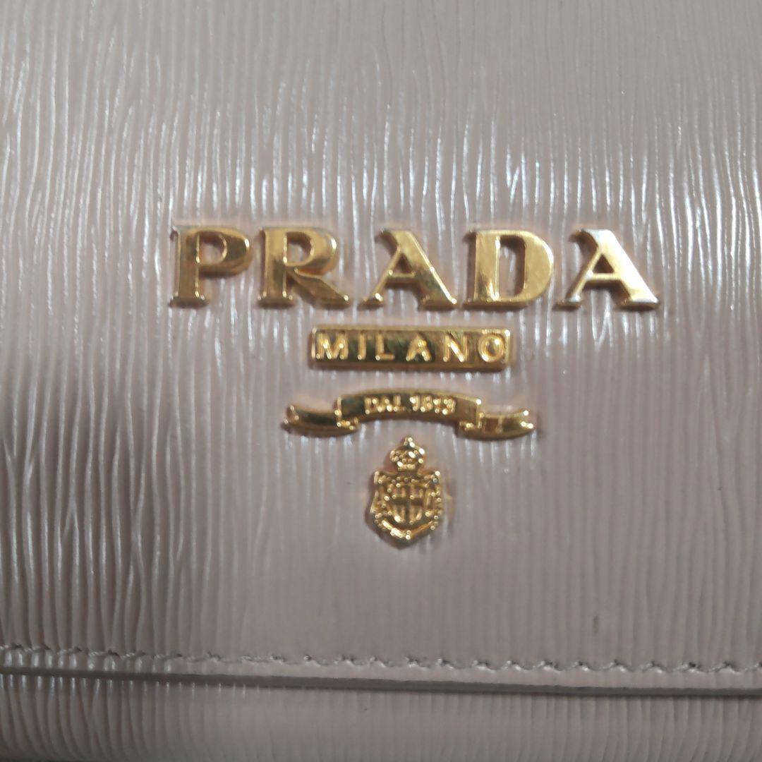 【あり】正規品 美品！PRADA プラダ 三つ折財布 ベージュ 1年間使用