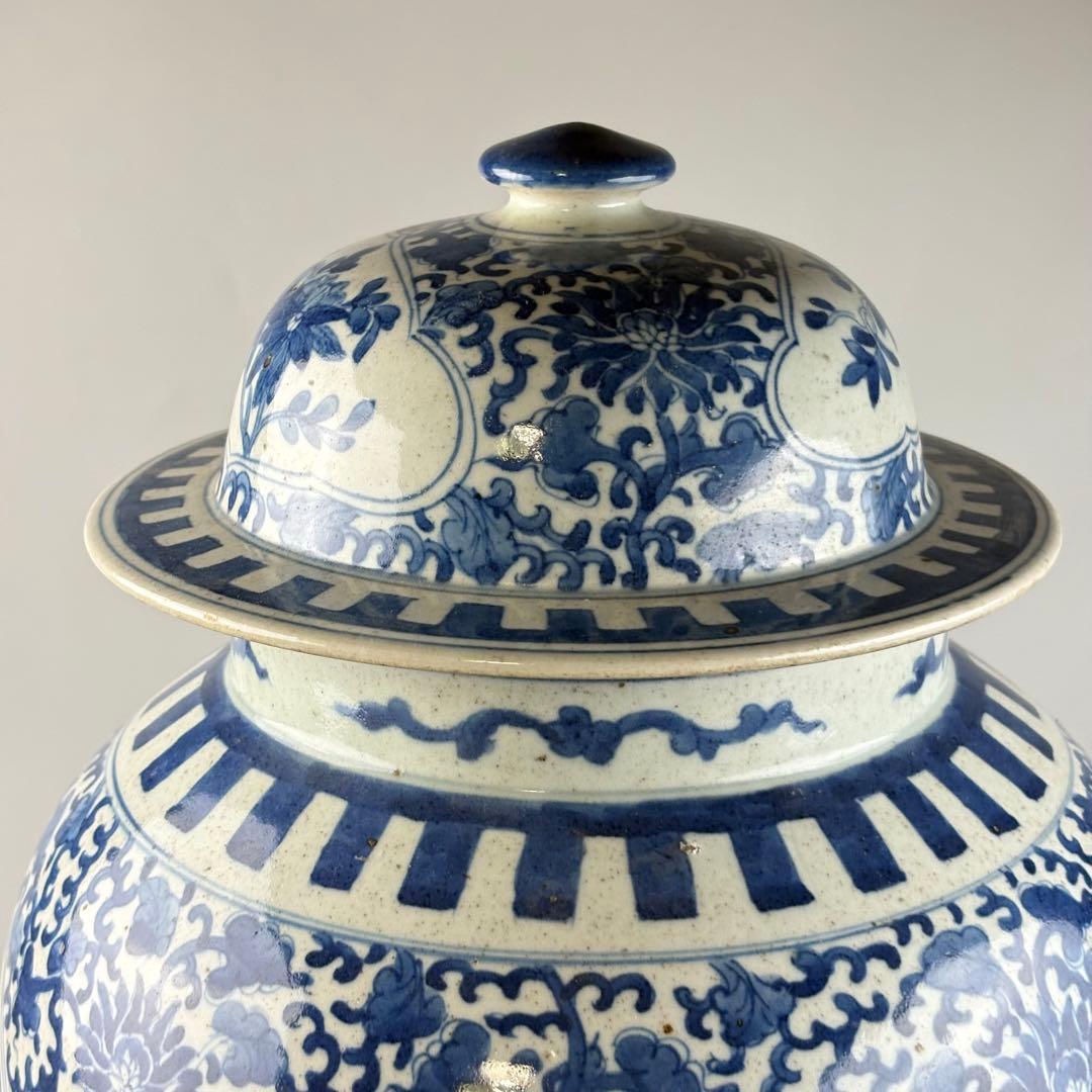 中国染付 花瓶 壺 高さ約50cm