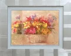 油絵 菅家令子 絵 絵画 インテリア uF6-110302 花 - メルカリ