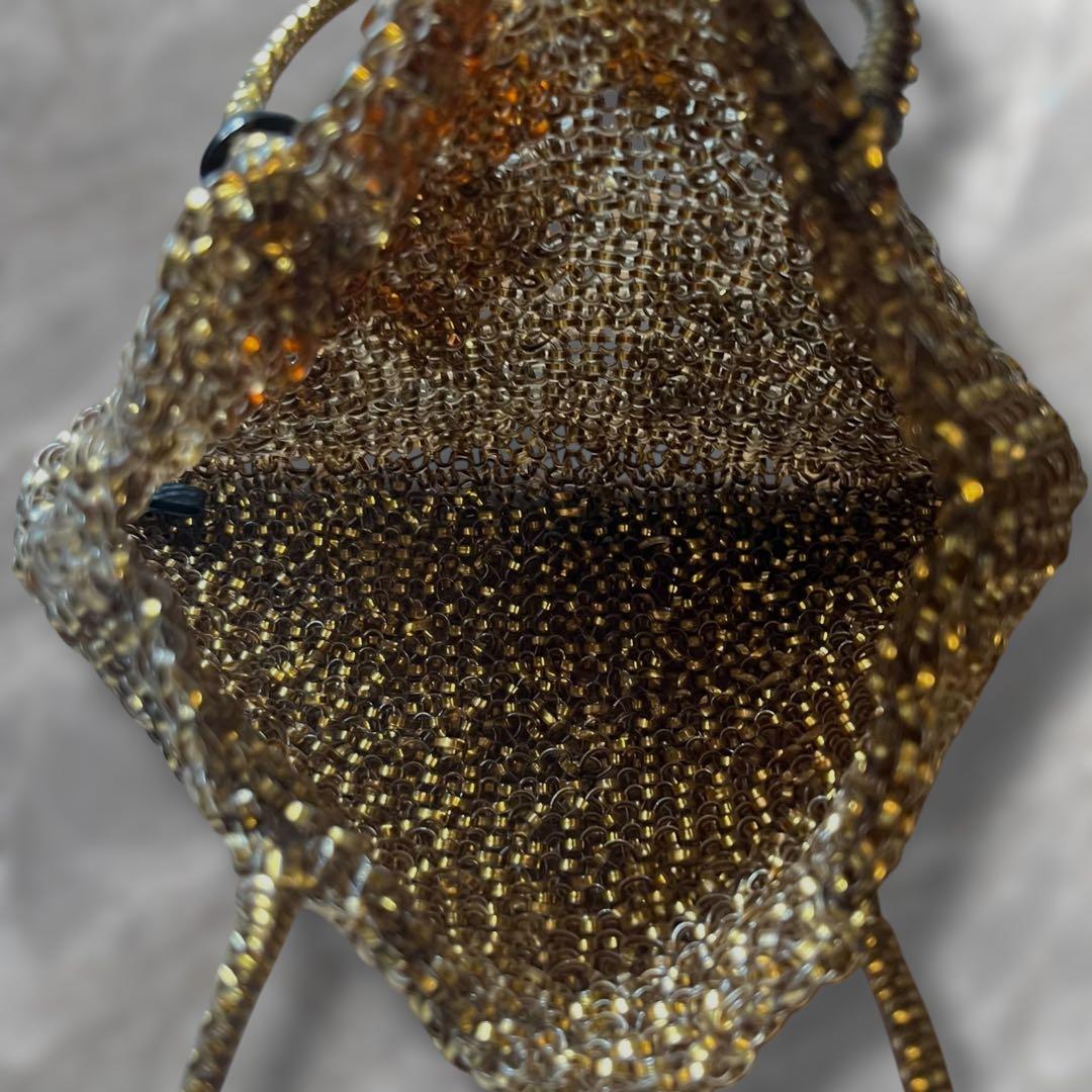 【極美品】 アンテプリマ ワイヤーバッグ ハンドバッグ スクエア ゴールド