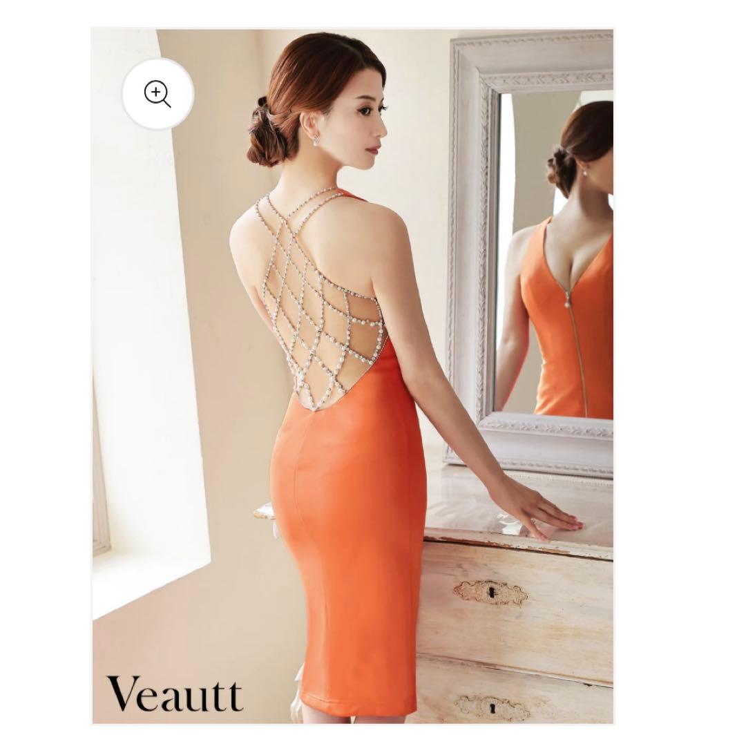 Veautt ヴュート オレンジ キャバドレス　パーティードレス　膝丈　ドレス