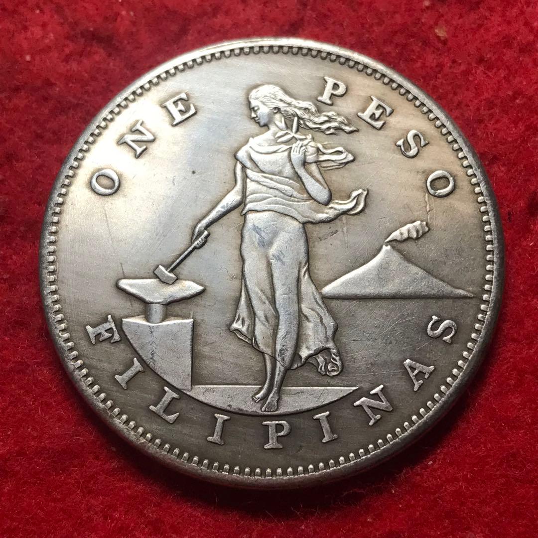 アメリカ領フィリピン銀貨。大型小型2枚セット。 1907年米国領