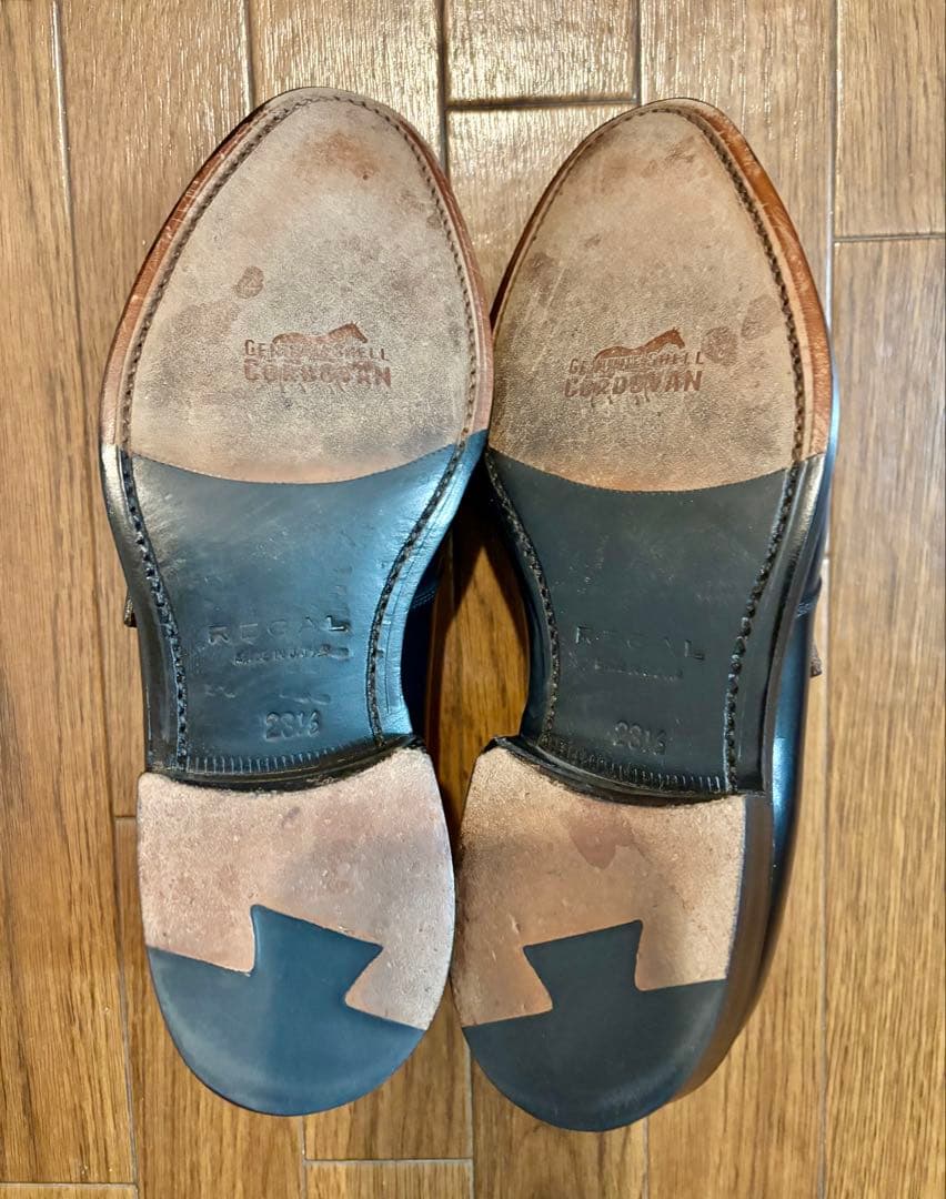 【美品】REGAL リーガル W910 コードバン モンクストラップ 23.5㎝