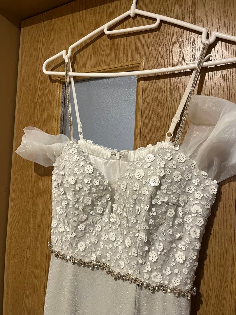 オフショルスパンコールグリッターロングドレス/キャバドレス