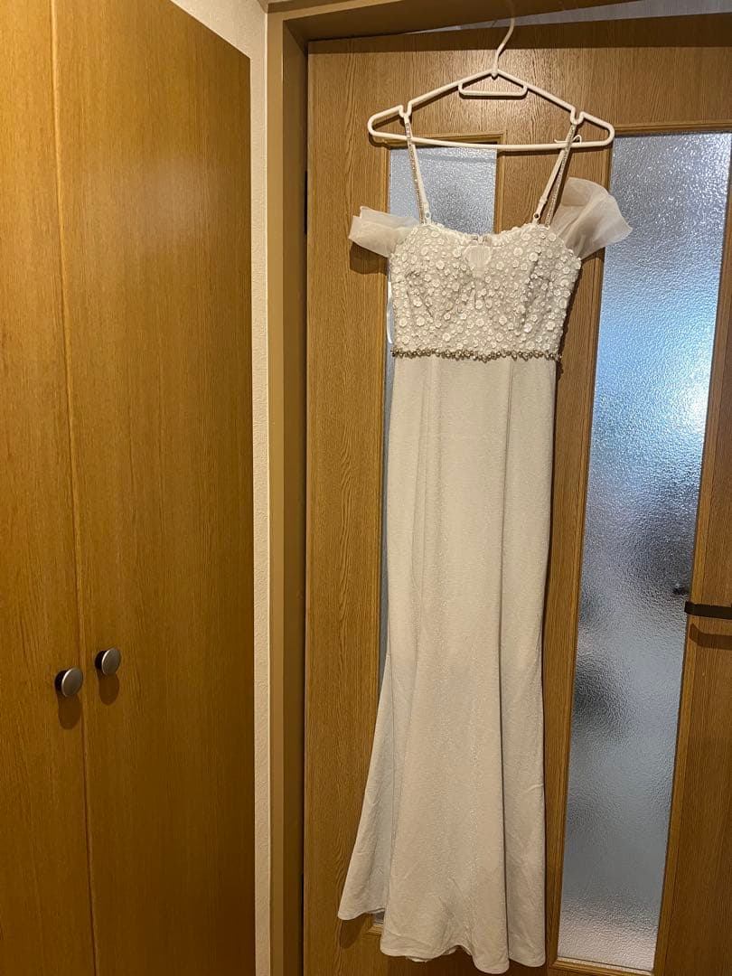 オフショルスパンコールグリッターロングドレス/キャバドレス