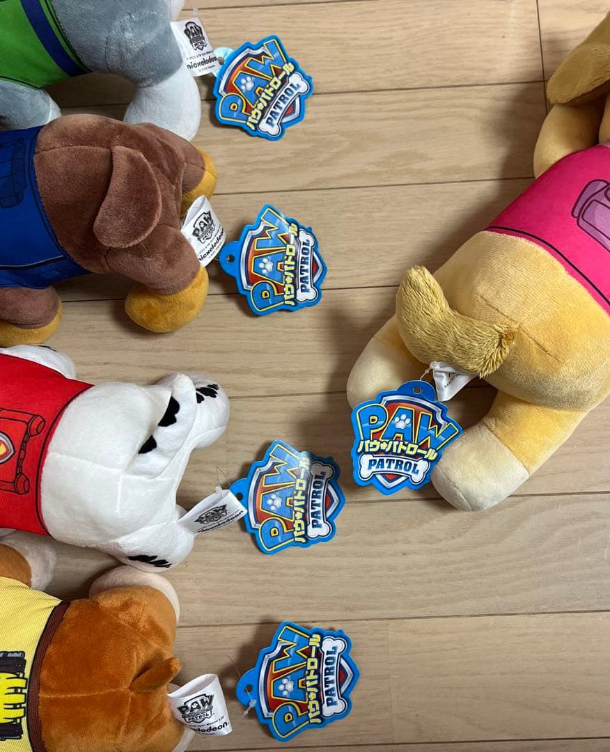 パウパトロール　マーシャル　ラブル　チェイス　ロッキー　スカイ　ぬいぐるみセット