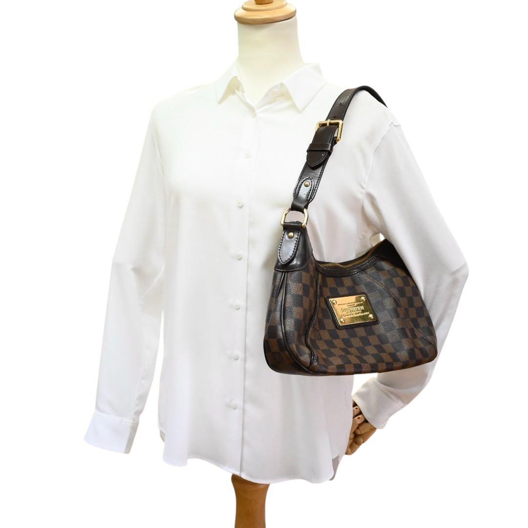 【美品】ルイヴィトン　テムズPM ショルダーバッグ　　　ブラウン　レザー