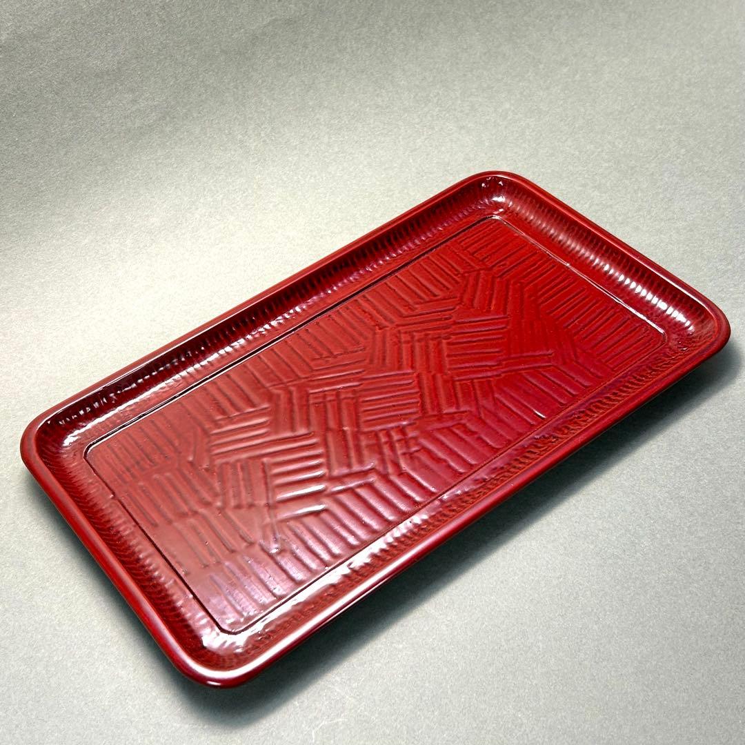 角盆　『後藤塗　香川漆器』　宗家後藤盆　朱色　讃岐漆器　お茶道具　茶道　工芸品