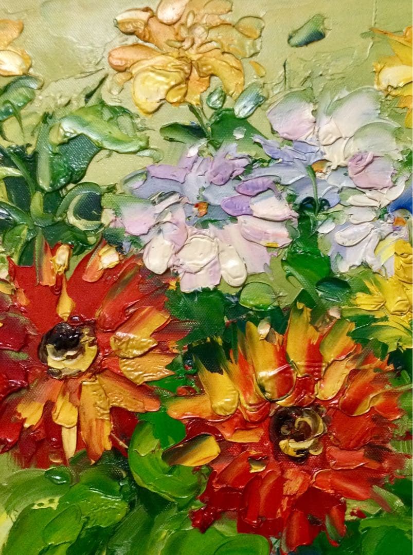 絵画・油絵・平田精一・額縁・油彩画・F10号・静物画・花・美術品・インテリア