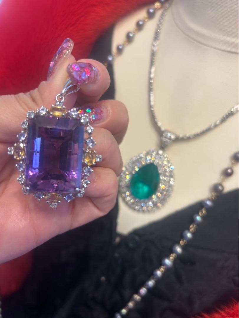 コスメラルダ❣️お取り置き アメシスト&ラベンダークオーツリング