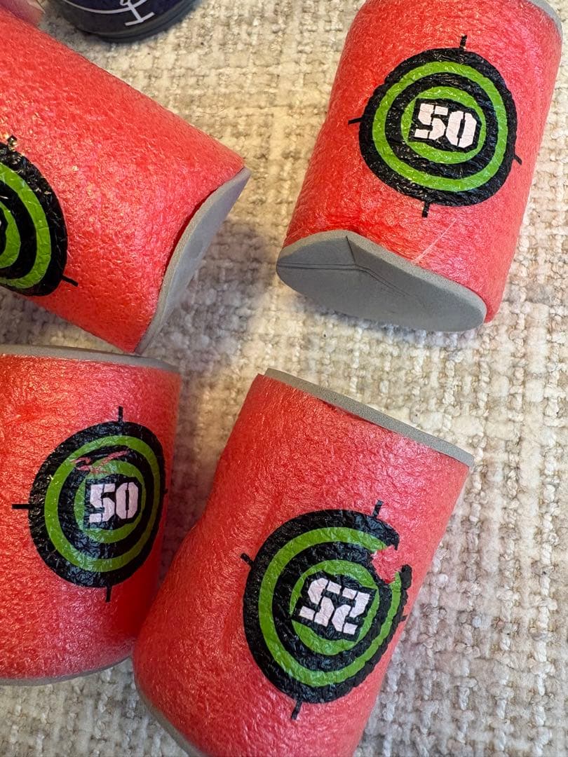 Nerf 5丁トイガンとおまけ。的などゲーム用具セット