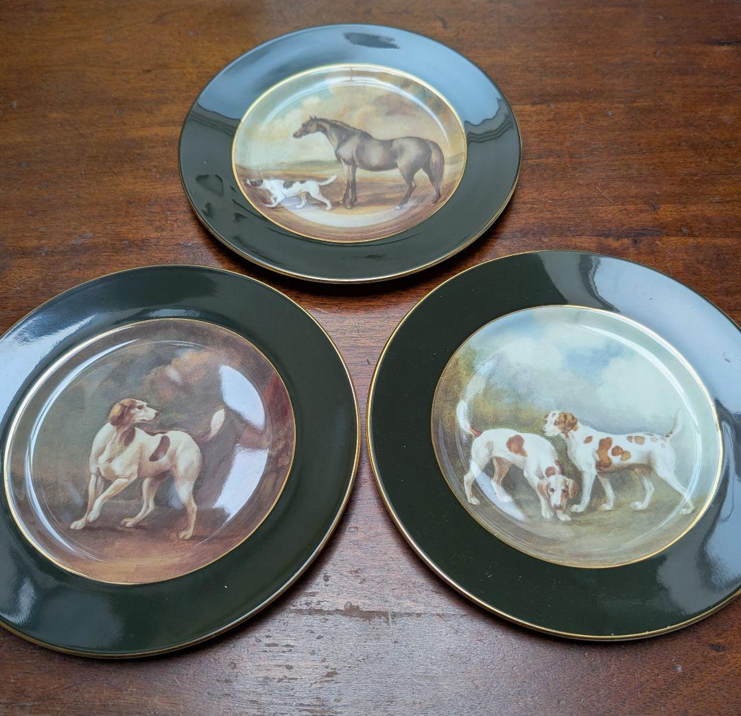 英国製ラルフローレン ヴィンテージ絵皿3枚セット 壁掛け 馬と猟犬 カントリー 英国製ラルフローレン ヴィンテージ絵皿3枚セット 壁掛け 馬と猟犬