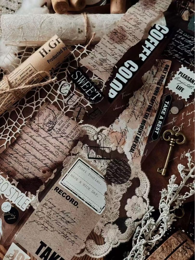 霖蓝汐原创手账《古韵纸章》海外マスキングテープ　マステ 【2647】