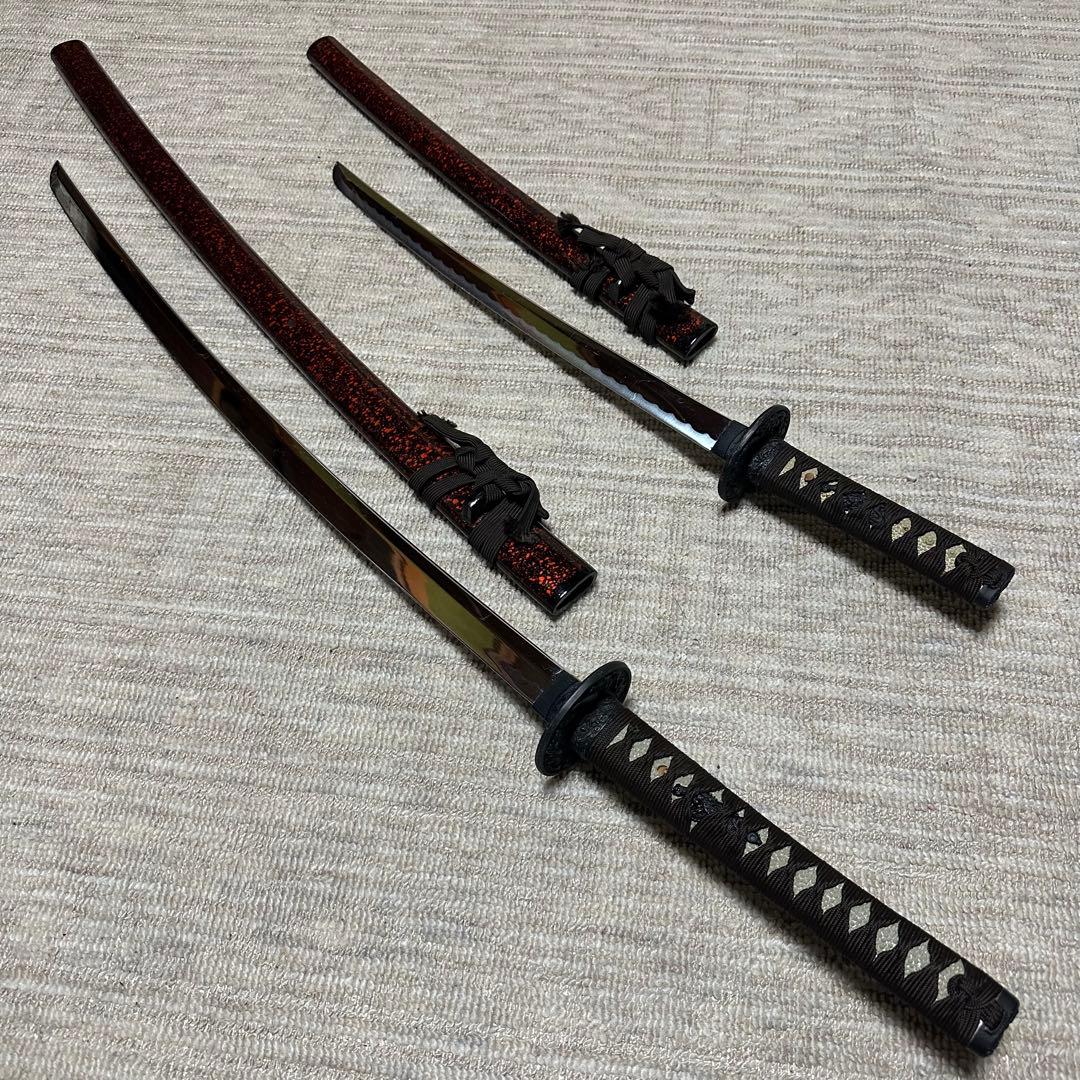 模造刀 黒赤鞘 二本セット