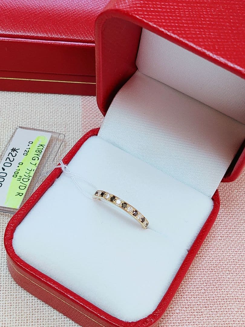 新作 未使用品 k18 天然ダイヤモンド ブラックダイヤモンド リング