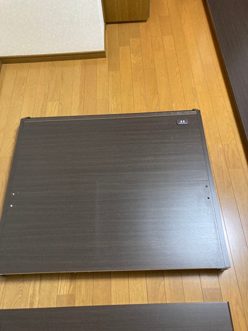 【引き取り希望】ニトリ　シングルベッドフレーム ダークブラウン収納付き