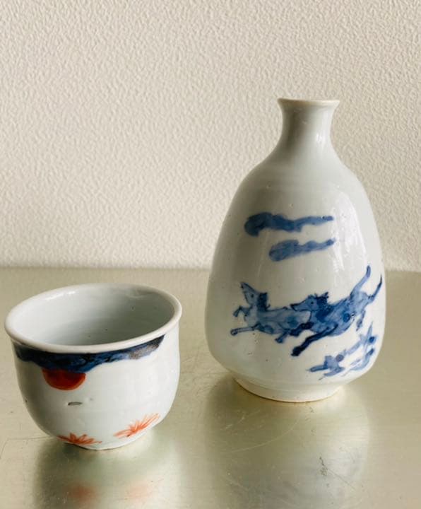 加藤静允　杉本立夫（泥牛）遊泥二人寄酒器　　第26回　京都　茶懐石　茶道　共箱