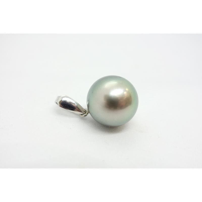 黒蝶真珠】パール ペンダントトップ 11mm玉 K18WGバチカン付【極美品