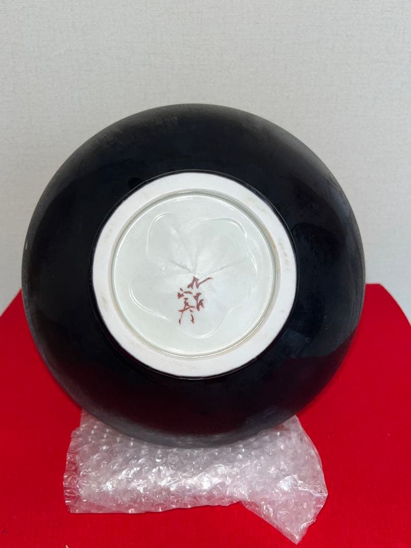 【特大】人間国宝 三代 徳田八十吉（正彦銘）碧明釉 小紋壺 約29cm T237