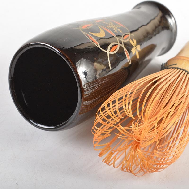 茶道具 漆塗 利休形 茶箱 茶碗 香合など 五点 一式 共箱 M