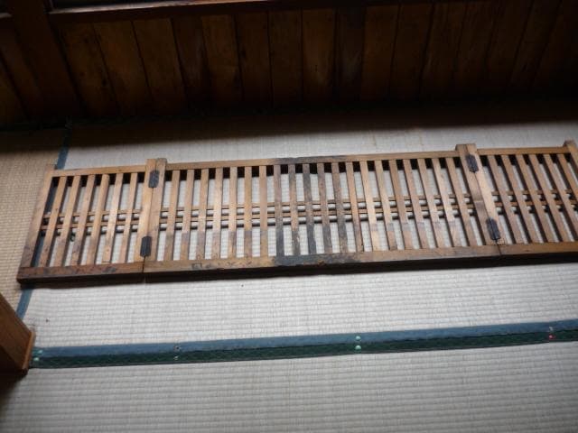 帳場格子 三つ折り 時代もの 木製 商店帳場 仕切り 商店帳場