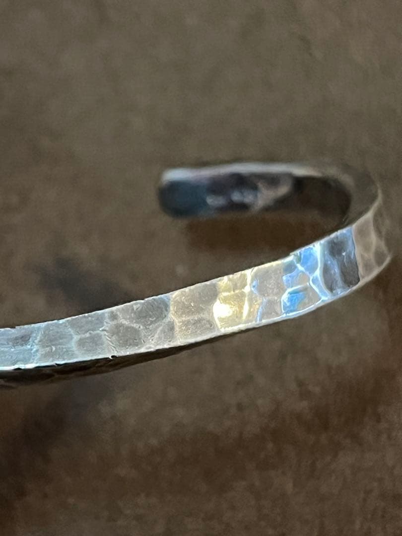 市松 シルバー スパイラル バングル 袋付き ブレスレット