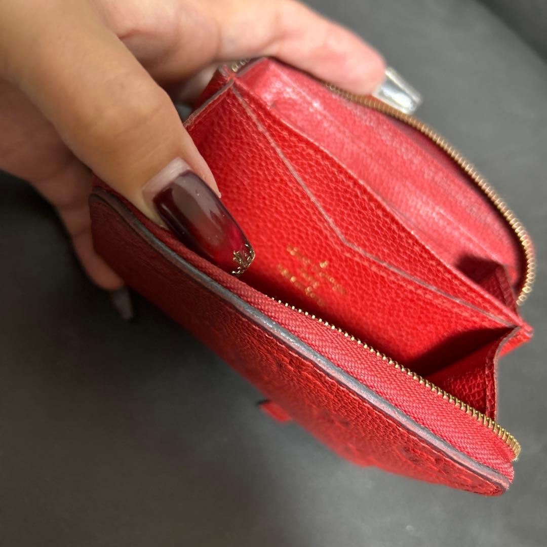 最終値下げ済み ルイヴィトン アンプラント ジッピー パース レッド