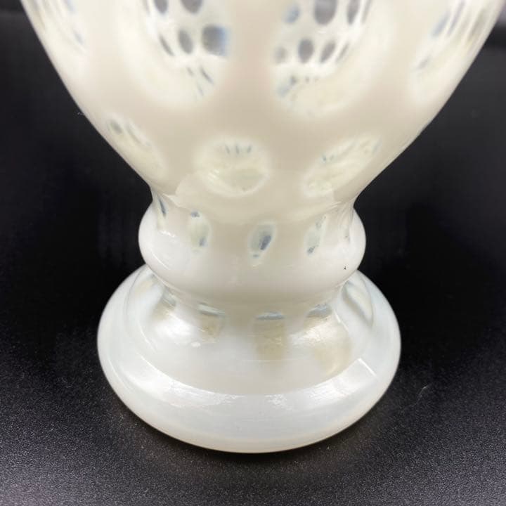 フェントン コインドット ホワイト フラワーベース 花瓶 オパール