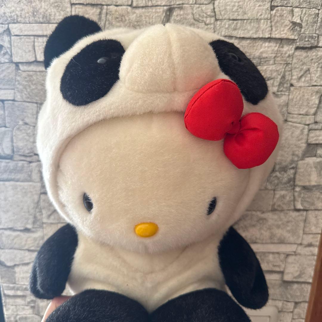 希少！1998年　サンリオハローキティ　パンダぬいぐるみ着せ替え