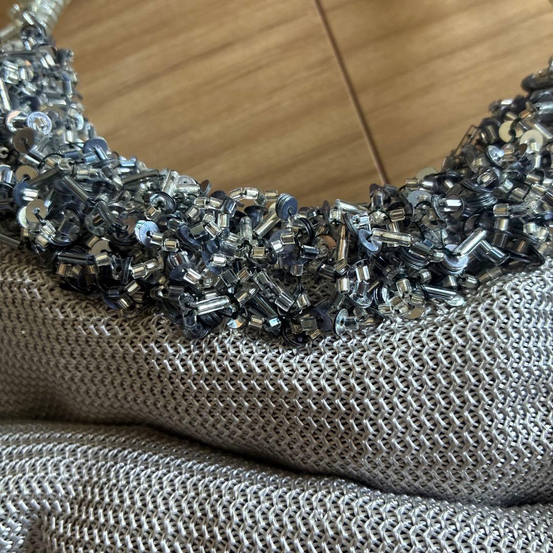 ANTEPRIMA シルバー系 ビーズ装飾 パーティーバッグ