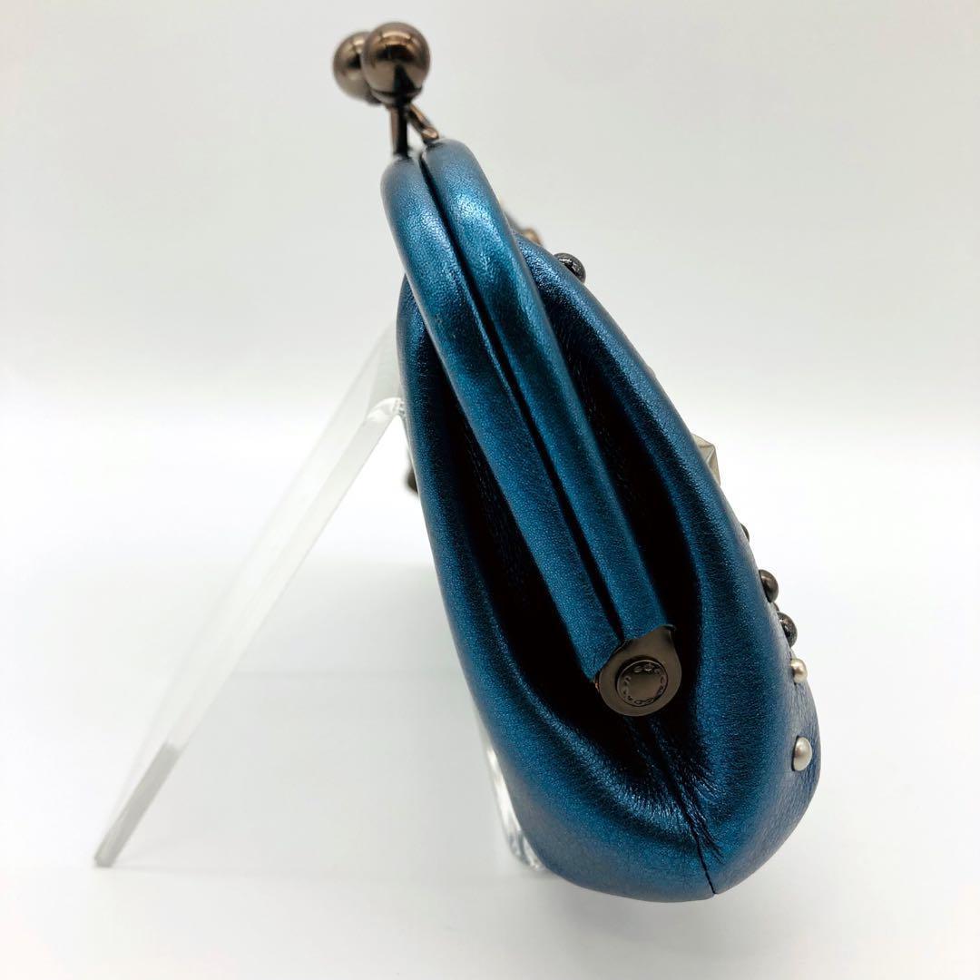 【レア】コーチ パース キスロック 水原希子 スターリべット メタルブルー