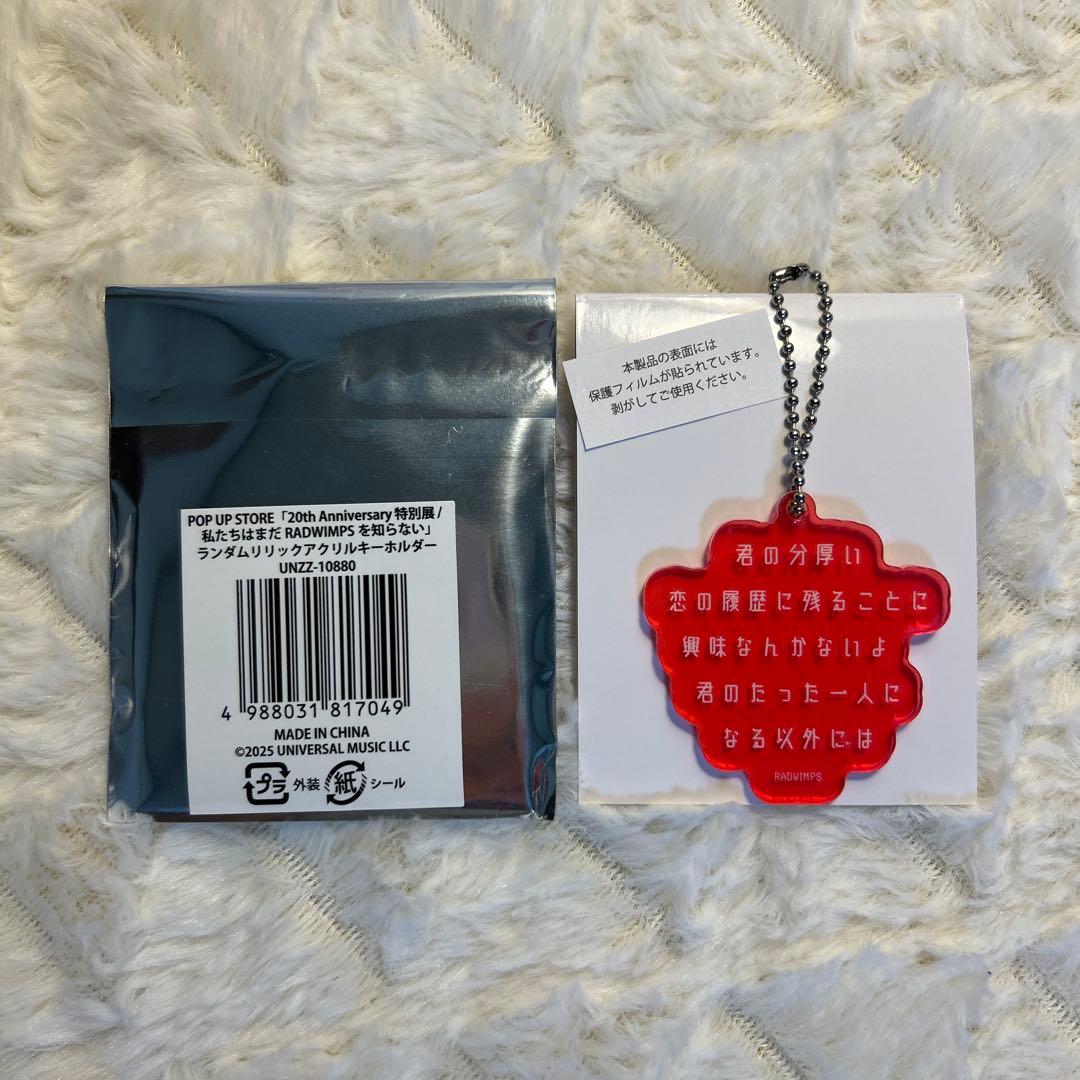 RADWIMPS 20th 特別展 リリックアクリルキーホルダー そっけない