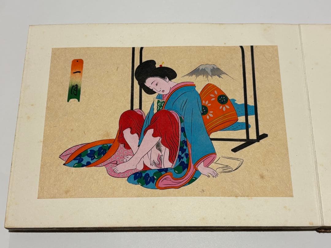 大正、昭和初期頃 木版春画帖」12＋5枚1帖|艶本 わじ