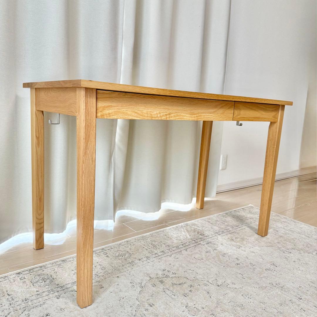 MUJI オーク材無垢材デスク（天板：110cm×55cm）送料込み